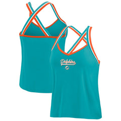 Miami Dolphins WEAR by Erin Andrews Women's Cross Strap Tri-Blend Tank Top - Aqua - NFL