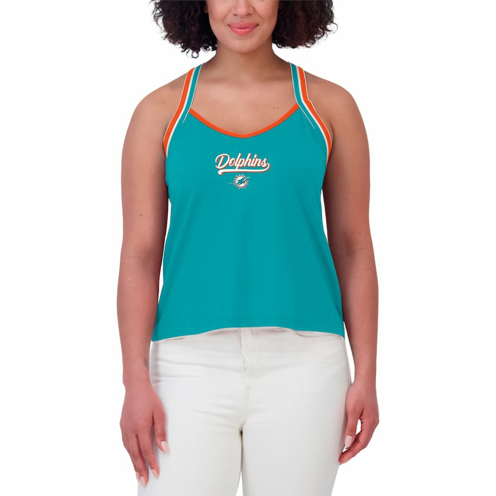 Miami Dolphins WEAR by Erin Andrews Women's Cross Strap Tri-Blend Tank Top - Aqua - NFL