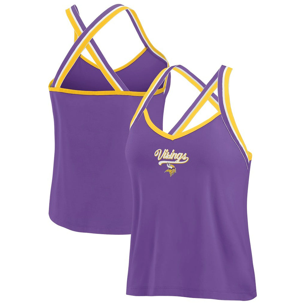 Minnesota Vikings WEAR by Erin Andrews Women's Cross Strap Tri-Blend Tank Top - Purple - NFL