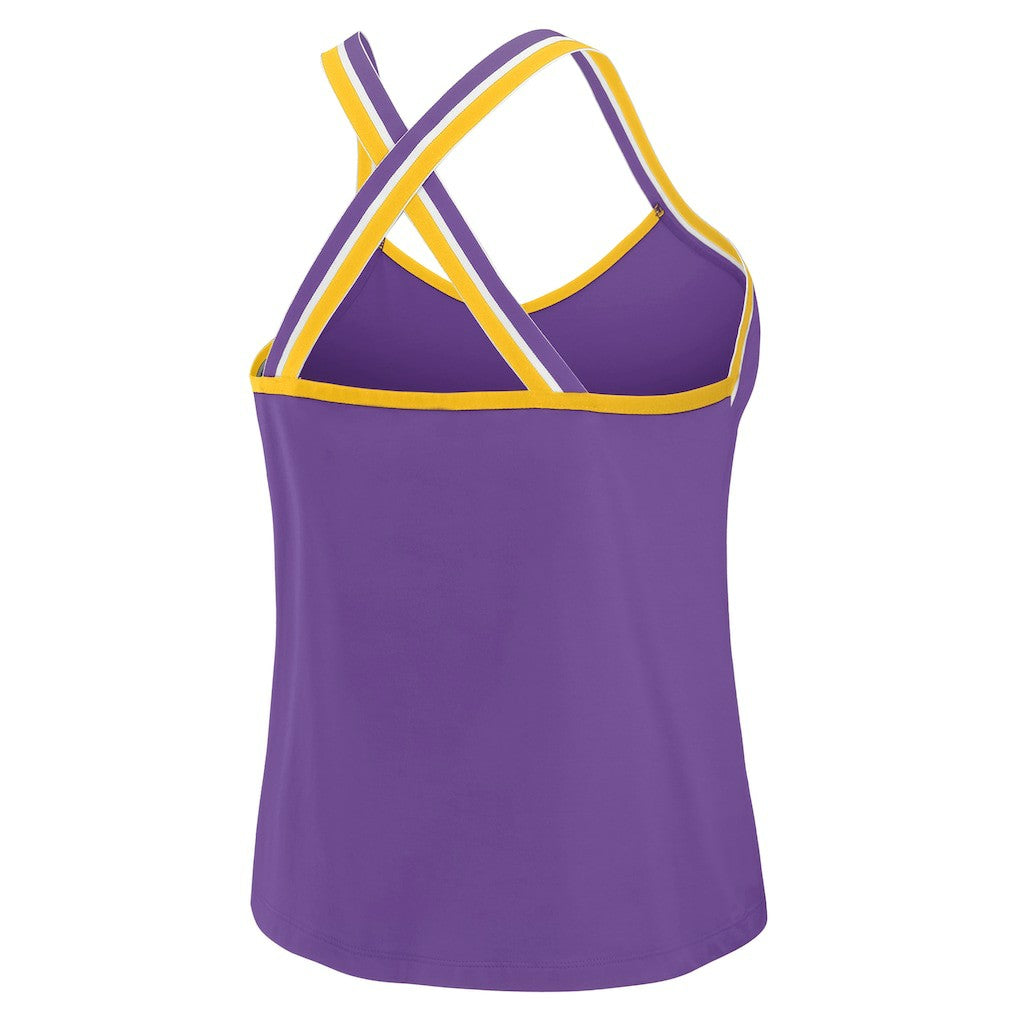 Minnesota Vikings WEAR by Erin Andrews Women's Cross Strap Tri-Blend Tank Top - Purple - NFL