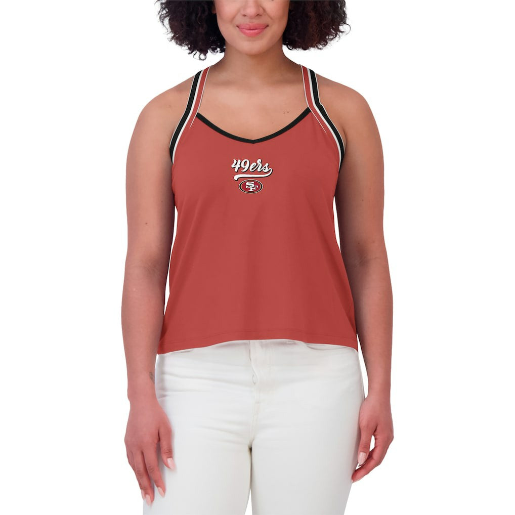 San Francisco 49ers WEAR by Erin Andrews Women's Cross Strap Tri-Blend Tank Top - Scarlet - NFL