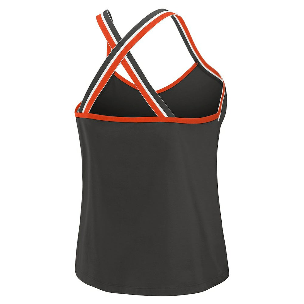 Cincinnati Bengals WEAR by Erin Andrews Women's Cross Strap Tri-Blend Tank Top - Black - NFL