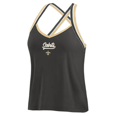 New Orleans Saints WEAR by Erin Andrews Women's Cross Strap Tri-Blend Tank Top - Black - NFL