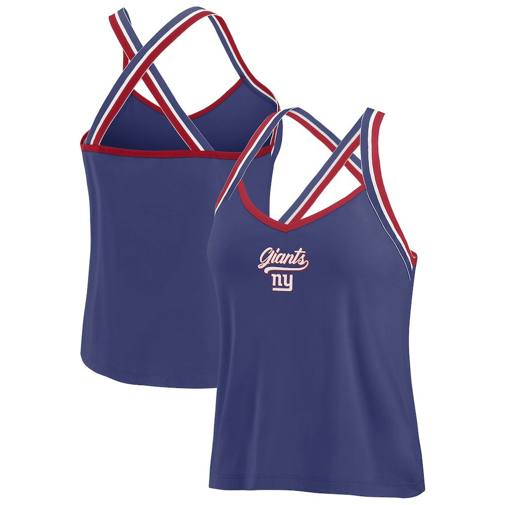New York Giants WEAR by Erin Andrews Women's Cross Strap Tri-Blend Tank Top - Royal - NFL
