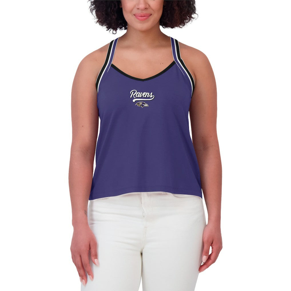 Baltimore Ravens WEAR by Erin Andrews Women's Cross Strap Tri-Blend Tank Top - Purple - NFL
