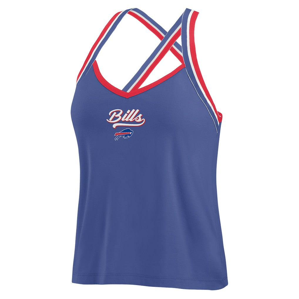 Buffalo Bills WEAR by Erin Andrews Women's Cross Strap Tri-Blend Tank Top - Royal - NFL