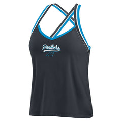 Carolina Panthers WEAR by Erin Andrews Women's Cross Strap Tri-Blend Tank Top - Black - NFL