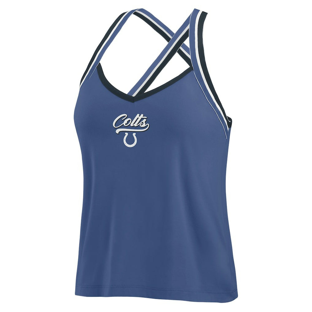 Indianapolis Colts WEAR by Erin Andrews Women's Cross Strap Tri-Blend Tank Top - Royal - NFL