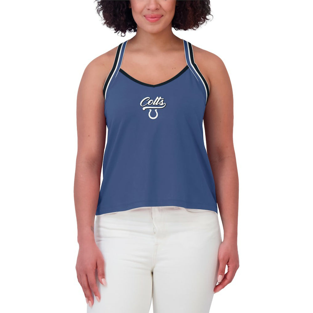 Indianapolis Colts WEAR by Erin Andrews Women's Cross Strap Tri-Blend Tank Top - Royal - NFL
