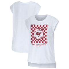 Tampa Bay Buccaneers WEAR by Erin Andrews Women's Checker Muscle Tank Top - White - NFL