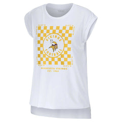 Minnesota Vikings WEAR by Erin Andrews Women's Checker Muscle Tank Top - White - NFL