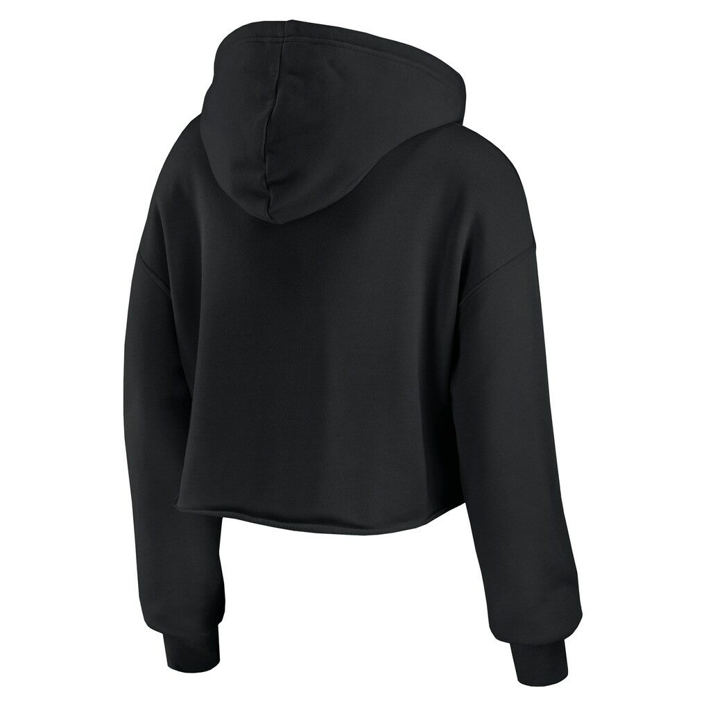 Cleveland Browns WEAR by Erin Andrews Women's Prime Cropped Pullover Hoodie - Black - NFL