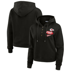 Kansas City Chiefs WEAR by Erin Andrews Women's Waffle-Knit Pullover Hoodie - Black - NFL