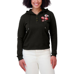 Kansas City Chiefs WEAR by Erin Andrews Women's Waffle-Knit Pullover Hoodie - Black - NFL