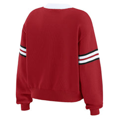 San Francisco 49ers WEAR by Erin Andrews Women's Lace-Up Sweater - Scarlet - NFL