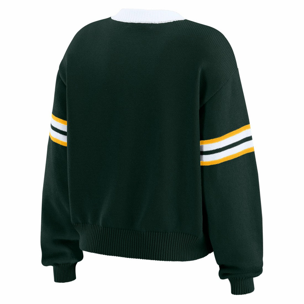 Green Bay Packers WEAR by Erin Andrews Women's Lace-Up Sweater - Green - NFL