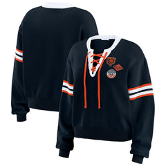 Chicago Bears WEAR by Erin Andrews Women's Lace-Up Sweater - Navy - NFL