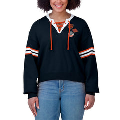 Chicago Bears WEAR by Erin Andrews Women's Lace-Up Sweater - Navy - NFL