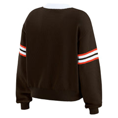 Cleveland Browns WEAR by Erin Andrews Women's Lace-Up Sweater - Brown - NFL