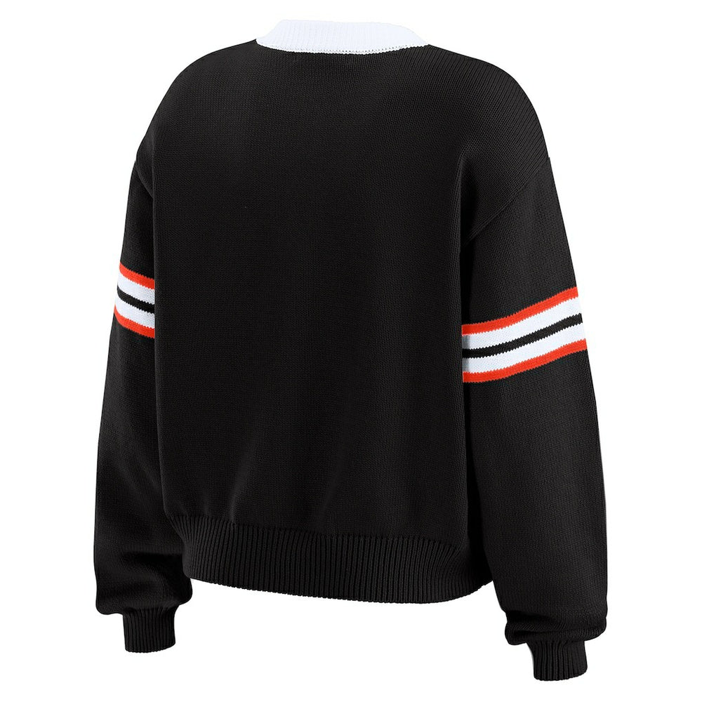 Cincinnati Bengals WEAR by Erin Andrews Women's Lace-Up Sweater - Black - NFL
