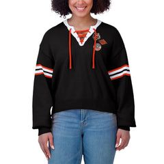 Cincinnati Bengals WEAR by Erin Andrews Women's Lace-Up Sweater - Black - NFL