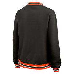Cincinnati Bengals WEAR by Erin Andrews Women's Oversized Long Sleeve V-Neck Sweatshirt - Black - NFL
