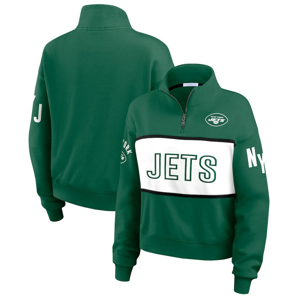 New York Jets WEAR by Erin Andrews Women's Quarter-Zip Jacket - Green - NFL