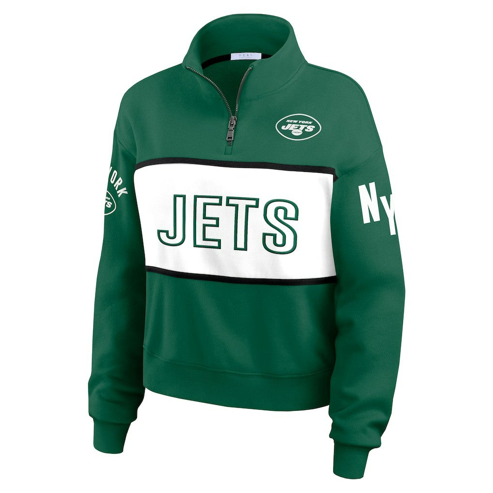 New York Jets WEAR by Erin Andrews Women's Quarter-Zip Jacket - Green - NFL