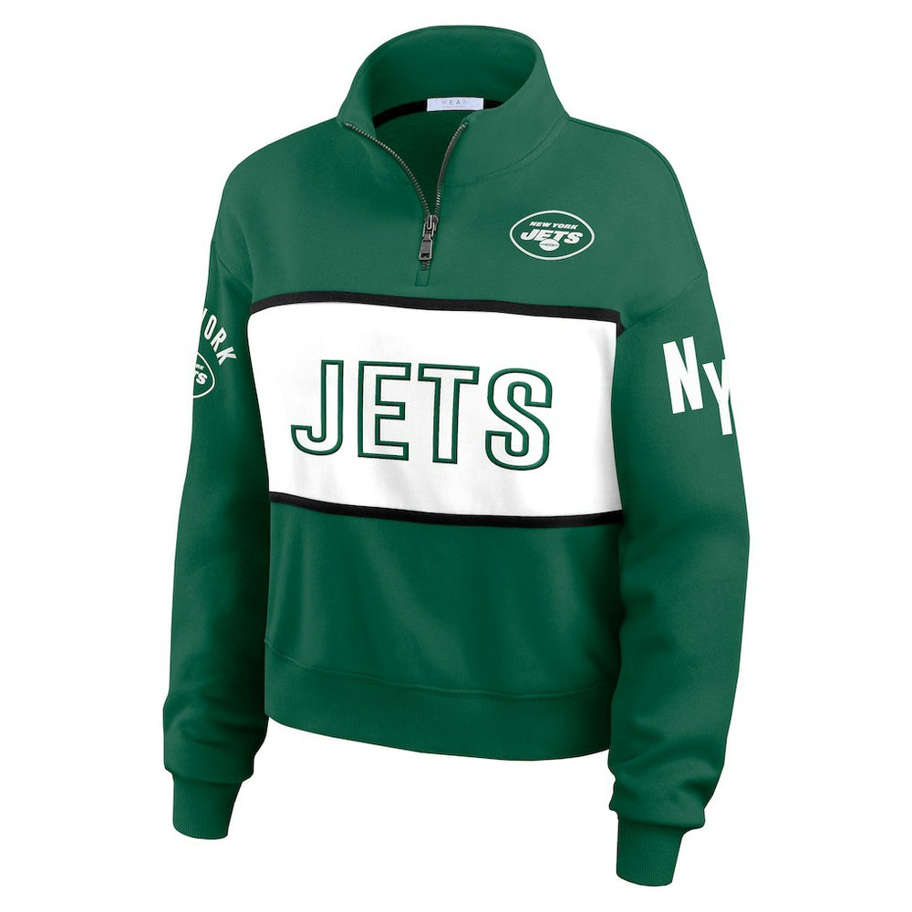 New York Jets WEAR by Erin Andrews Women's Quarter-Zip Jacket - Green - NFL