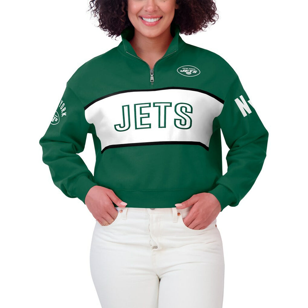 New York Jets WEAR by Erin Andrews Women's Quarter-Zip Jacket - Green - NFL