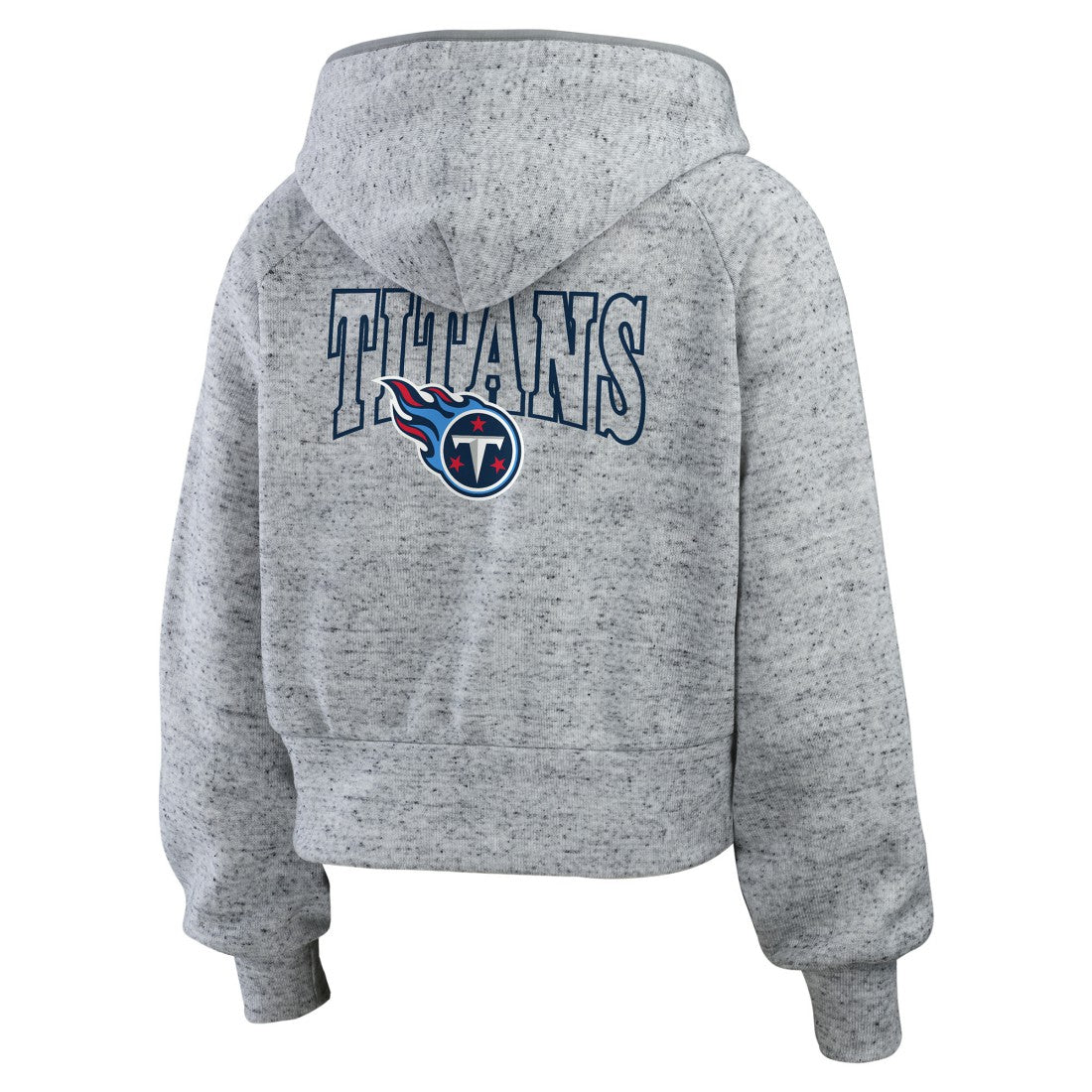 Tennessee Titans WEAR by Erin Andrews Women's Speckled Fleece Cropped Full-Zip Hoodie - Heather Gray - NFL