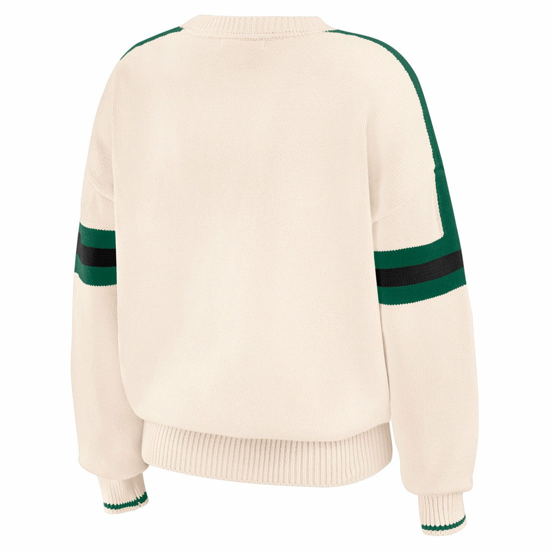 New York Jets WEAR by Erin Andrews Women's Stripe Pullover Sweater - Cream - NFL