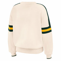 Green Bay Packers WEAR by Erin Andrews Women's Stripe Pullover Sweater - Cream - NFL