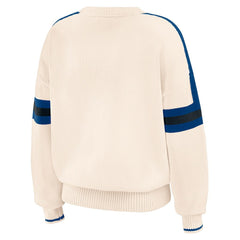 Indianapolis Colts WEAR by Erin Andrews Women's Stripe Pullover Sweater - Cream - NFL