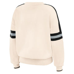 Las Vegas Raiders WEAR by Erin Andrews Women's Stripe Pullover Sweater - Cream - NFL