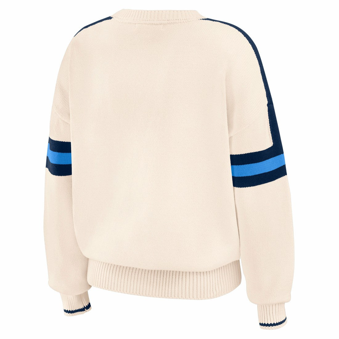 Tennessee Titans WEAR by Erin Andrews Women's Stripe Pullover Sweater - Cream - NFL