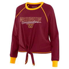 Washington Commanders WEAR by Erin Andrews Women's Tie-Front Long Sleeve T-Shirt - Burgundy - NFL