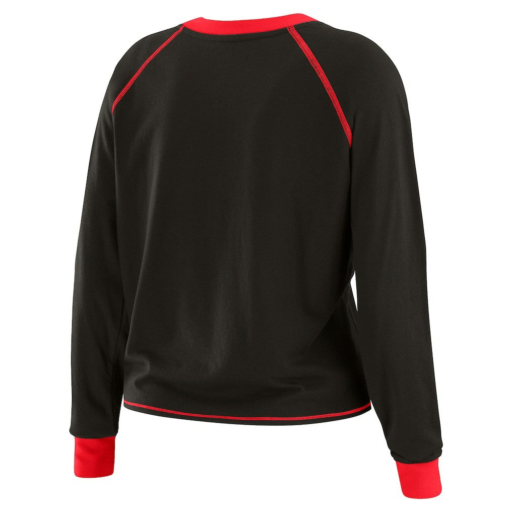 Kansas City Chiefs WEAR by Erin Andrews Women's Tie-Front Long Sleeve T-Shirt - Black - NFL