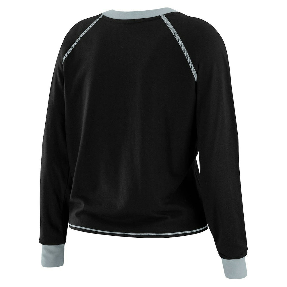 Las Vegas Raiders WEAR by Erin Andrews Women's Tie-Front Long Sleeve T-Shirt - Black - NFL