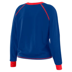New England Patriots WEAR by Erin Andrews Women's Tie-Front Long Sleeve T-Shirt - Royal - NFL