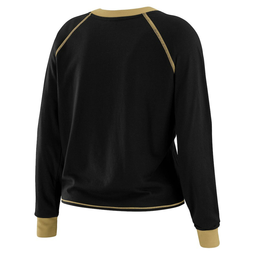 New Orleans Saints WEAR by Erin Andrews Women's Tie-Front Long Sleeve T-Shirt - Black - NFL