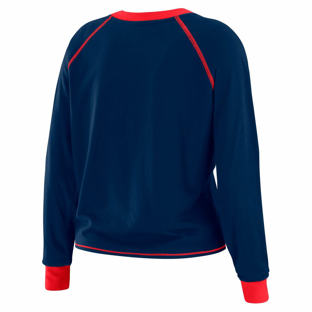 New York Giants WEAR by Erin Andrews Women's Tie-Front Long Sleeve T-Shirt - Royal - NFL
