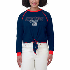 New York Giants WEAR by Erin Andrews Women's Tie-Front Long Sleeve T-Shirt - Royal - NFL