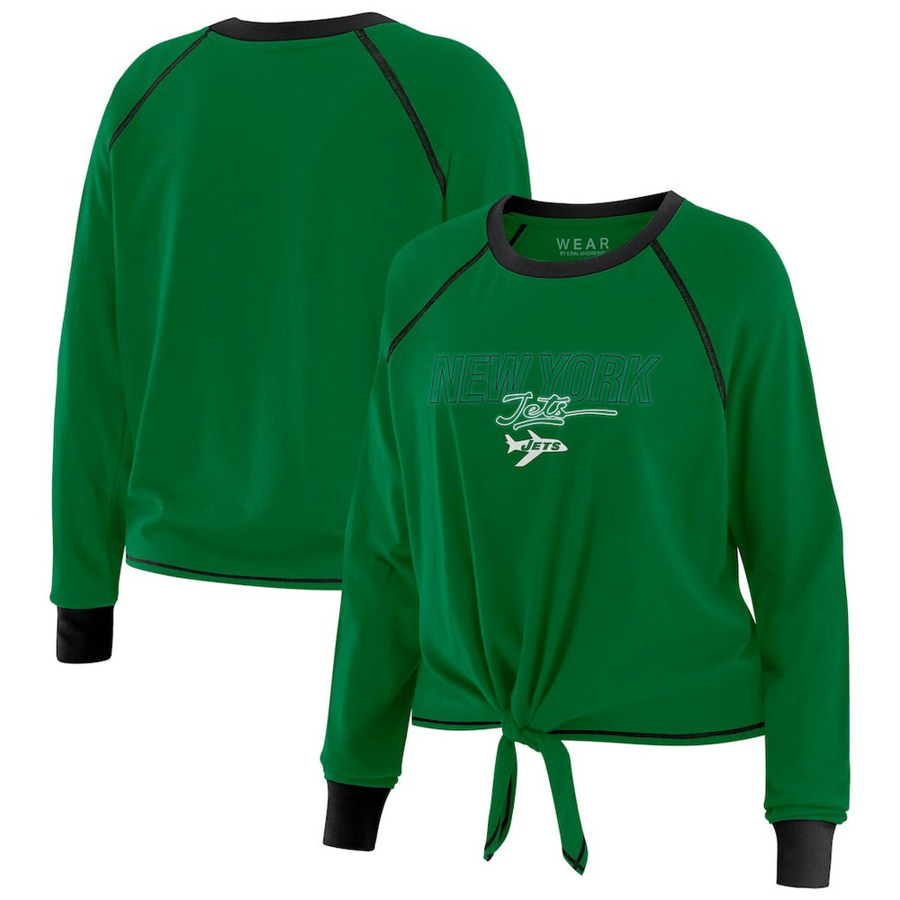 New York Jets WEAR by Erin Andrews Women's Tie-Front Long Sleeve T-Shirt - Green - NFL