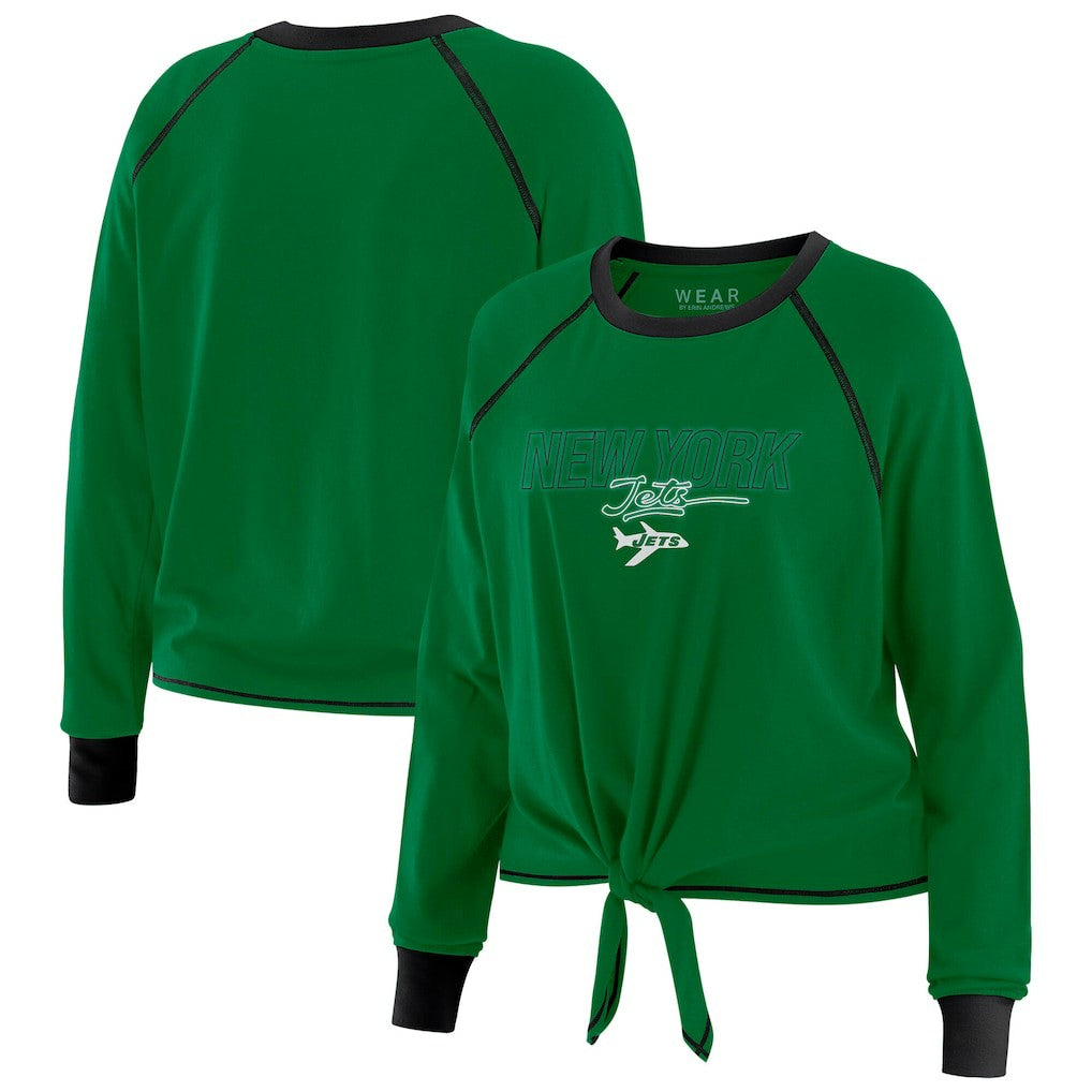 New York Jets WEAR by Erin Andrews Women's Tie-Front Long Sleeve T-Shirt - Green - NFL