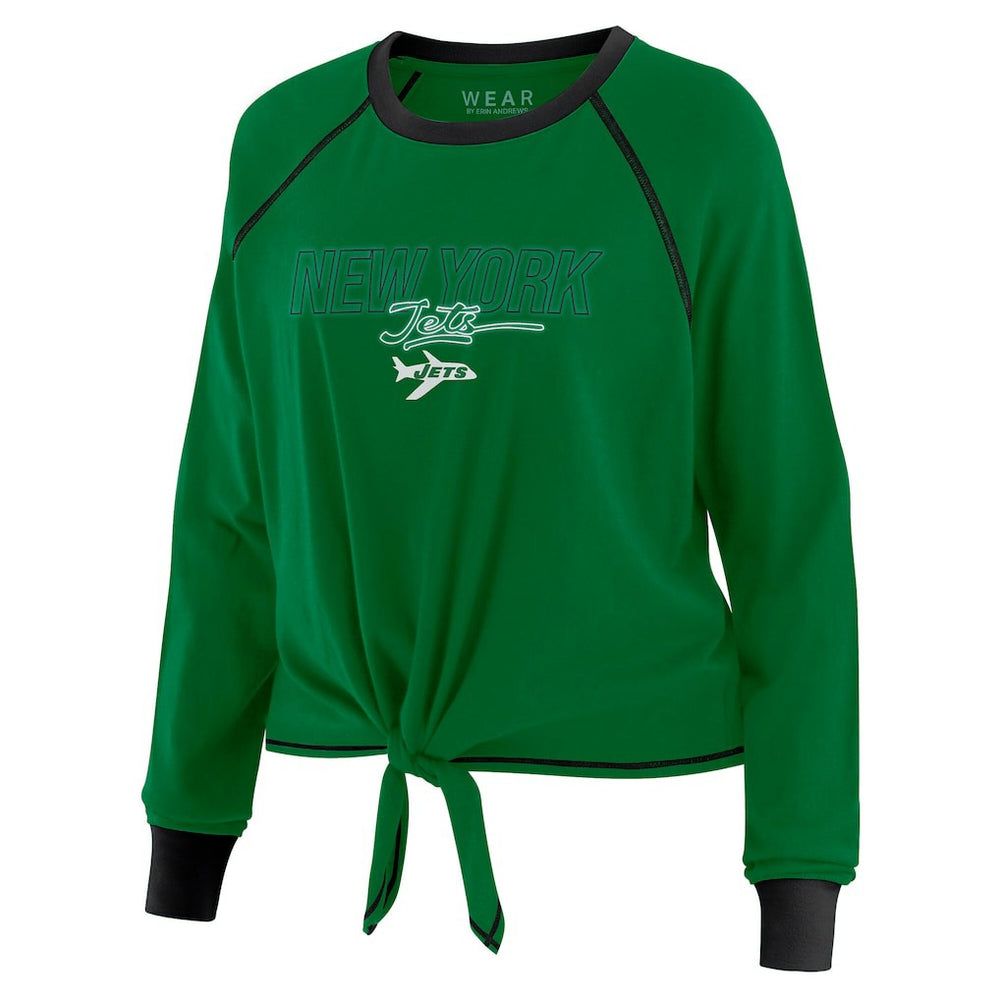 New York Jets WEAR by Erin Andrews Women's Tie-Front Long Sleeve T-Shirt - Green - NFL