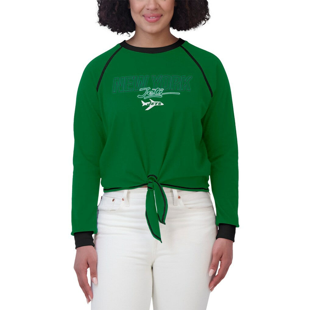 New York Jets WEAR by Erin Andrews Women's Tie-Front Long Sleeve T-Shirt - Green - NFL