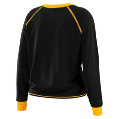Pittsburgh Steelers WEAR by Erin Andrews Women's Tie-Front Long Sleeve T-Shirt - Black - NFL