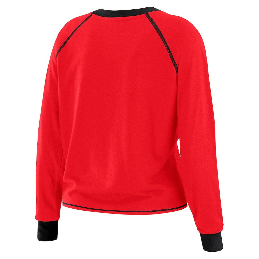 San Francisco 49ers WEAR by Erin Andrews Women's Tie-Front Long Sleeve T-Shirt - Scarlet - NFL