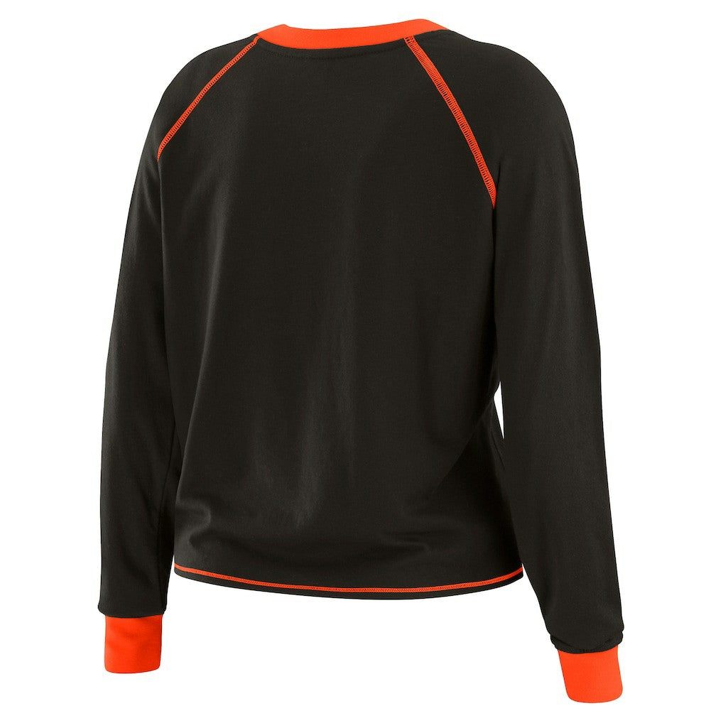 Cincinnati Bengals WEAR by Erin Andrews Women's Tie-Front Long Sleeve T-Shirt - Black - NFL